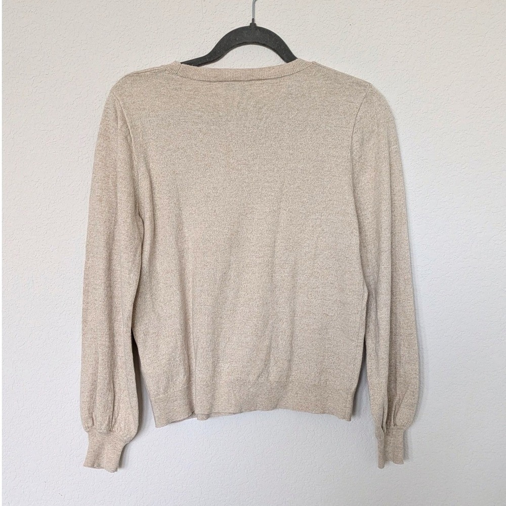 J.Crew Cotton Cashmere Sweater Crewneck Puff‎ Sleeve Women's Small - Picture 4 of 7